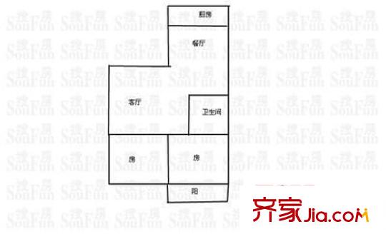 安福新村 3室 戶型圖