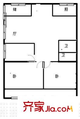 安福新村 4室 戶型圖