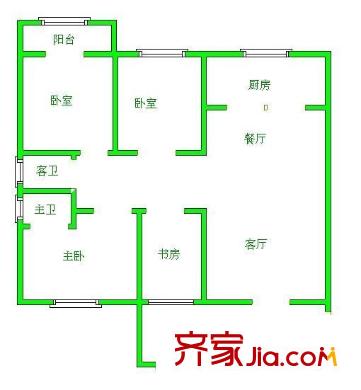 正祥濱江假日1期 4室 戶型圖