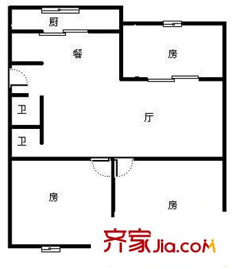 九彩華庭 3室 戶型圖