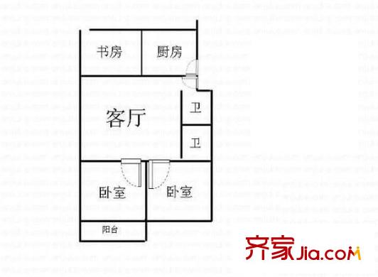 利嘉花園 3室 戶型圖