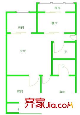 利嘉花園 3室 戶型圖