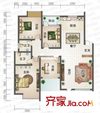 金山碧水二期水口苑戶型圖金山碧水二期水口苑 4室 戶型圖 4室2廳2衛(wèi)1廚
