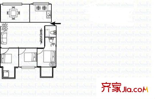 湖濱花園 4室 戶型圖