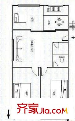 湖濱花園 3室 戶型圖