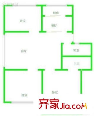 湖濱花園 3室 戶型圖