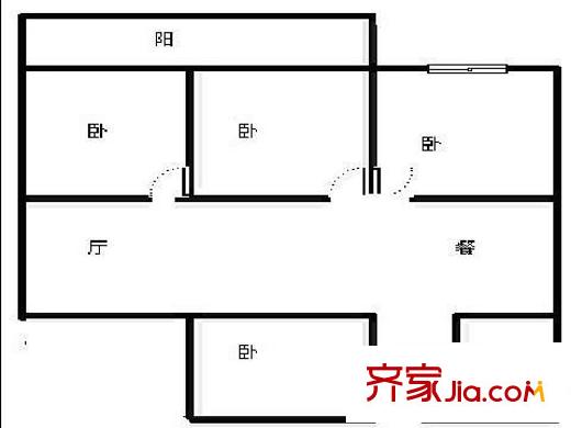 湖光花園 3室 戶型圖