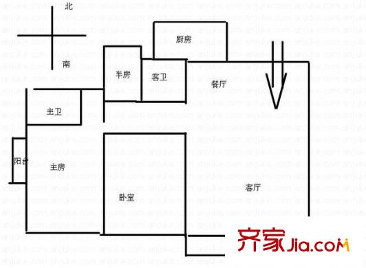 鴻運星城 3室 戶型圖