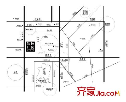 天津科技廣場交通圖