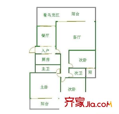 碧水琴灣 3室 戶型圖