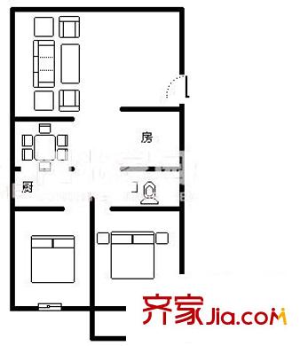 香江明珠 2室 戶型圖