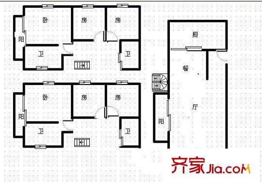 香江明珠 6室 戶型圖