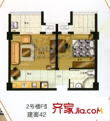冠亞廣場戶型圖1室1廳1衛(wèi)1廚