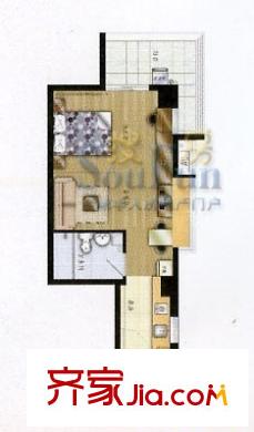 冠亞廣場戶型圖1室1廳1衛(wèi)1廚