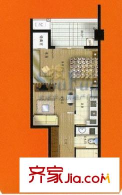 冠亞廣場戶型圖1室1廳1衛(wèi)1廚