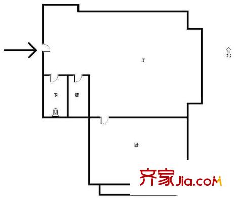 福尚名居 1室 戶型圖