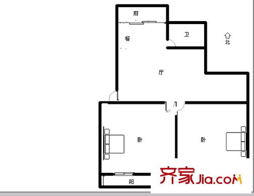 丞相坊小區(qū) 2室 戶型圖