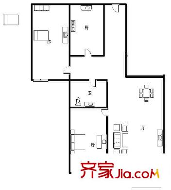 盛景黃山 2室戶型圖