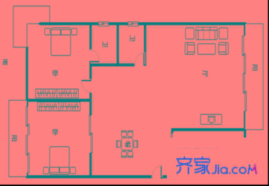 世紀(jì)金輝二期 6室 戶型圖
