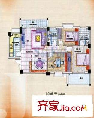 世紀(jì)金輝二期戶型圖3室2廳2衛(wèi)