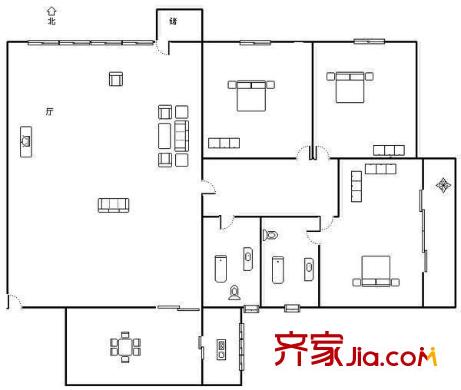鳳翔大第 4室 戶型圖