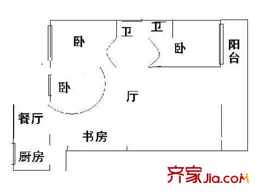 鳳翔大第 3室 戶型圖