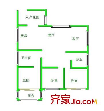 省直屏東小區(qū) 3室 戶型圖