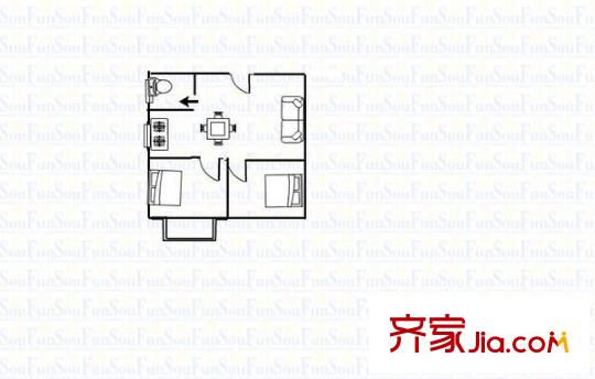華慶花園 2室 戶型圖