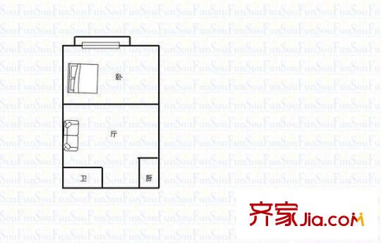 富裕世家 1室 戶型圖