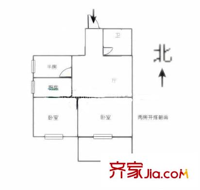 富裕世家 2室戶型圖