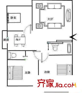 怡景佳源戶型圖戶型圖 3室2廳2衛(wèi)1廚