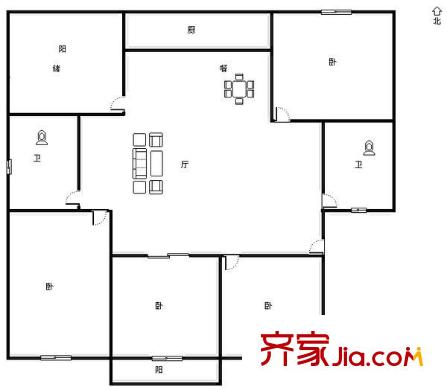 中亭街利生苑 5室 戶型圖