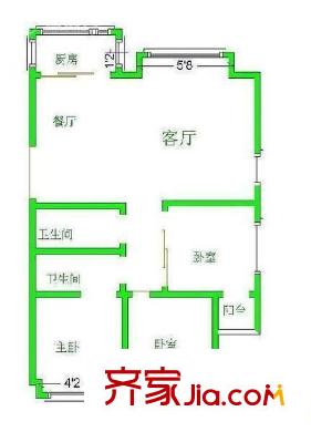 中亭街利生苑 1室 戶型圖
