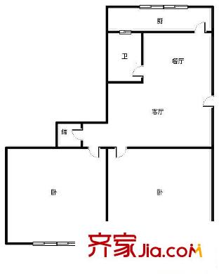 鳳凰北新村 2室 戶型圖