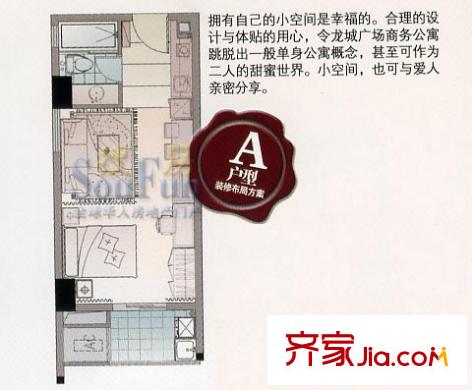 龍城廣場戶型圖1室1廳1衛(wèi)1廚