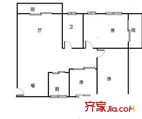 光明港苑 3室 戶型圖