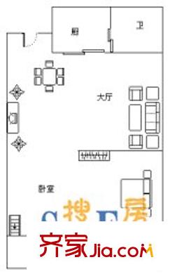 青鳥世紀(jì) 1室 戶型圖