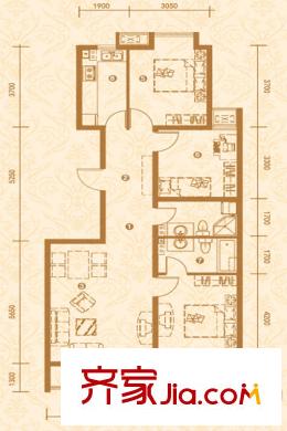 中山八號(hào)中山8克拉高層3號(hào)樓標(biāo)準(zhǔn)層G戶型 3室2廳2衛(wèi)1廚