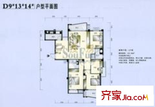 濱江麗景三期美麗園戶型圖濱江麗景 戶型圖 4室2廳2衛(wèi)