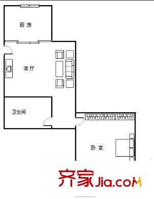保定新村 1室 戶型圖
