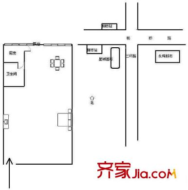 星城國際 1室 戶型圖