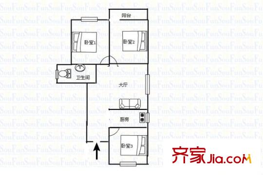 南臺商都 3室 戶型圖
