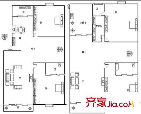 興元星辰 5室 戶型圖