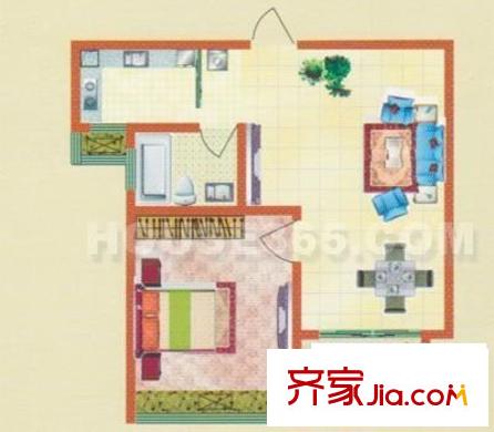金諾大廈 1室 戶型圖