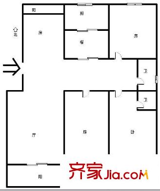 居住主題丹楓白鷺戶型圖居住主題（丹楓白鷺） 4室 戶型圖 4室2廳2衛(wèi)1廚
