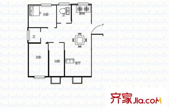時(shí)代美景 3室 戶型圖