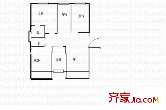 時(shí)代美景 3室 戶型圖