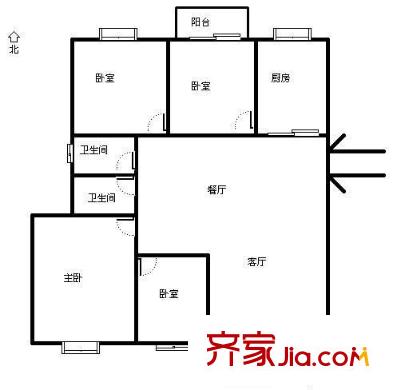 金山碧水一期醉棠苑戶型圖金山碧水一期醉棠苑 3室 戶型圖 3室2廳2衛(wèi)1廚