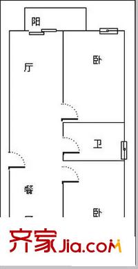 金城小區(qū) 2室 戶型圖
