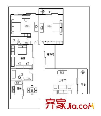 金山碧水一期醉棠苑戶型圖金山碧水一期醉棠苑 4室 戶型圖 4室2廳2衛(wèi)1廚